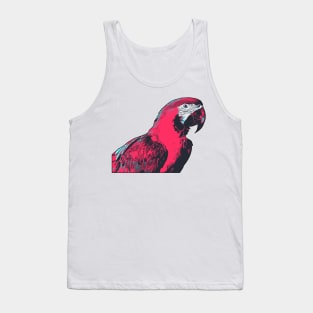 Macaw Parrot Illustration Vibrant Colors Tank Top